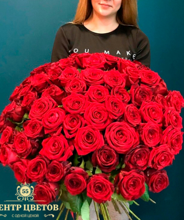 Букет из 51 красной российской розы
