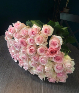Букет из 51 светло-розовой эквадорской розы