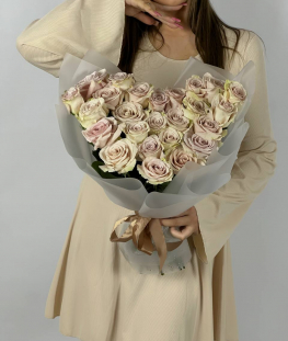 Букет из нежно - розовых эквадорских роз - 25 шт