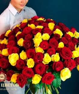Букет из 101 российской розы