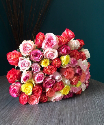Букет из 51 эквадорской розы (микс)