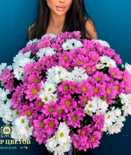 Букет из кустовых хризантем - 19 шт